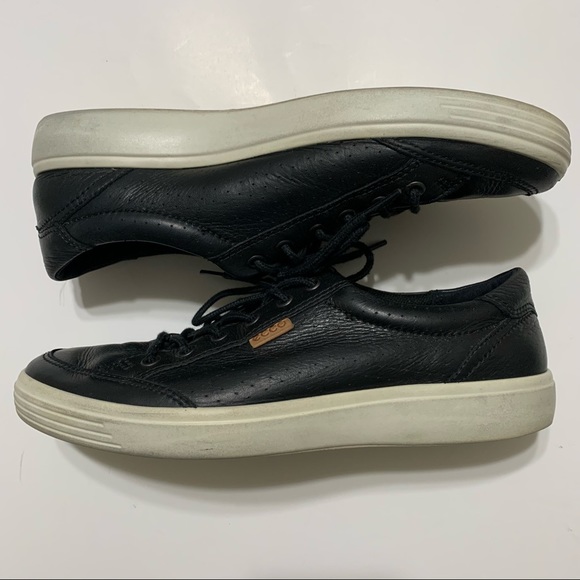 ECCO Soft 7 Black Leather Men’s Size 9 (43 EU)  Casual Sneakers - Picture 3 of 11